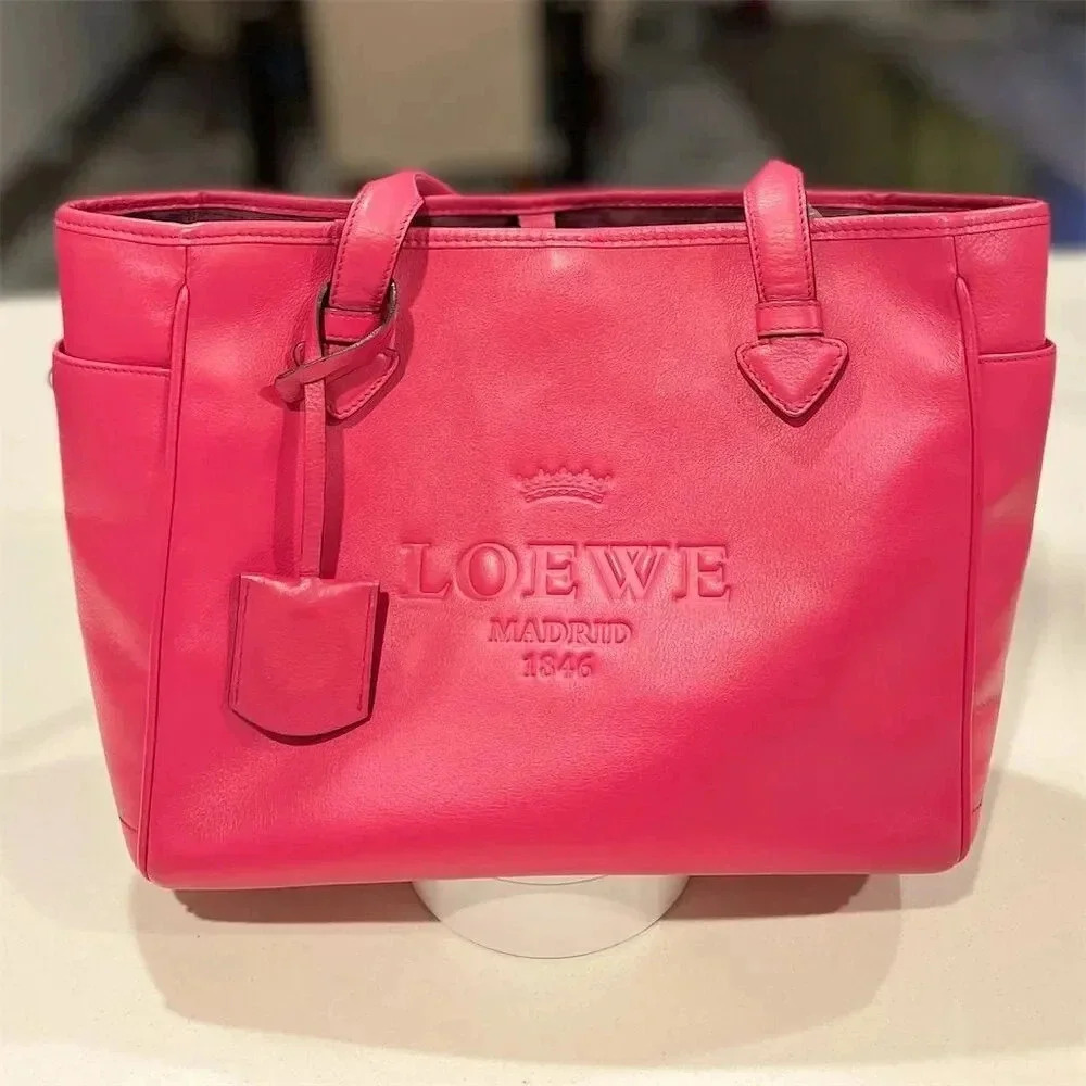 Loewe Heritage Women's Pink Leather Tote Handbag